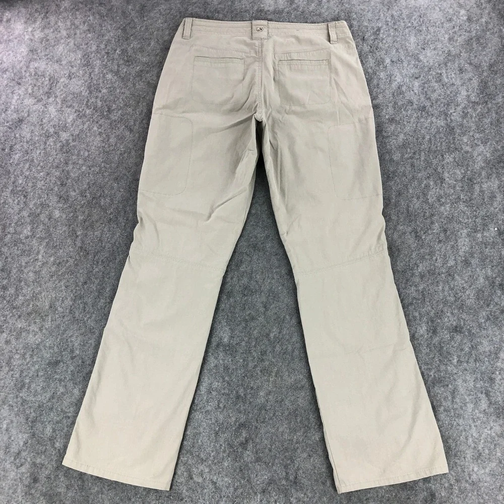 Kuhl Womens Hiking Pants 10 Regular Beige Spire Roll-Up Pant Mid Rise Zip Pocket